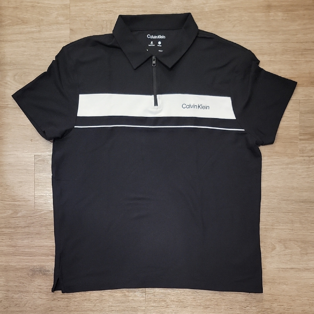 Calvin Klein Men's Polo Shirt in Black and White